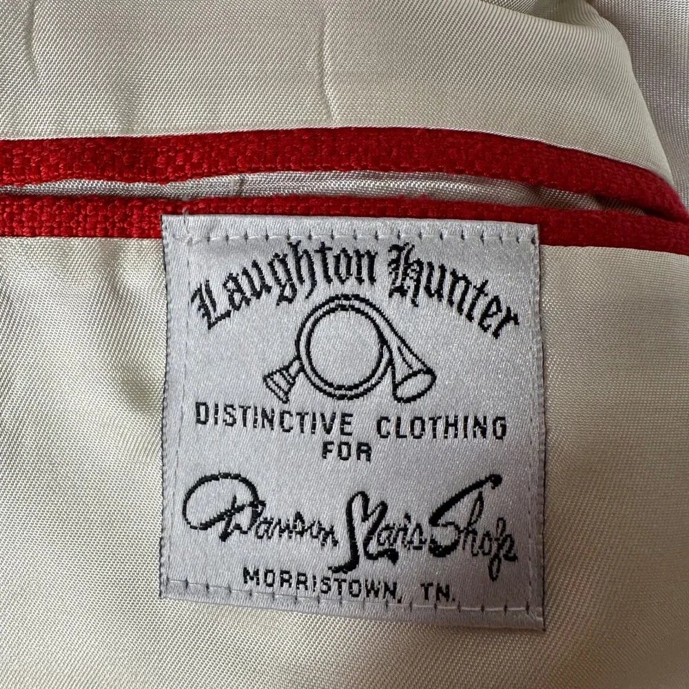 Vtg Laughton Hunter Red Blazer Sport Coat Suit Jacket Textured 2 Button Mens 44